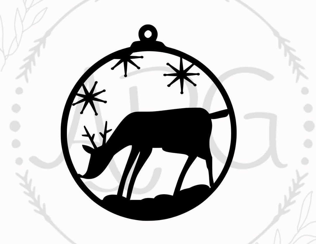 DIGITAL Reindeer Ornament Cut File SVG Ornament Etsy