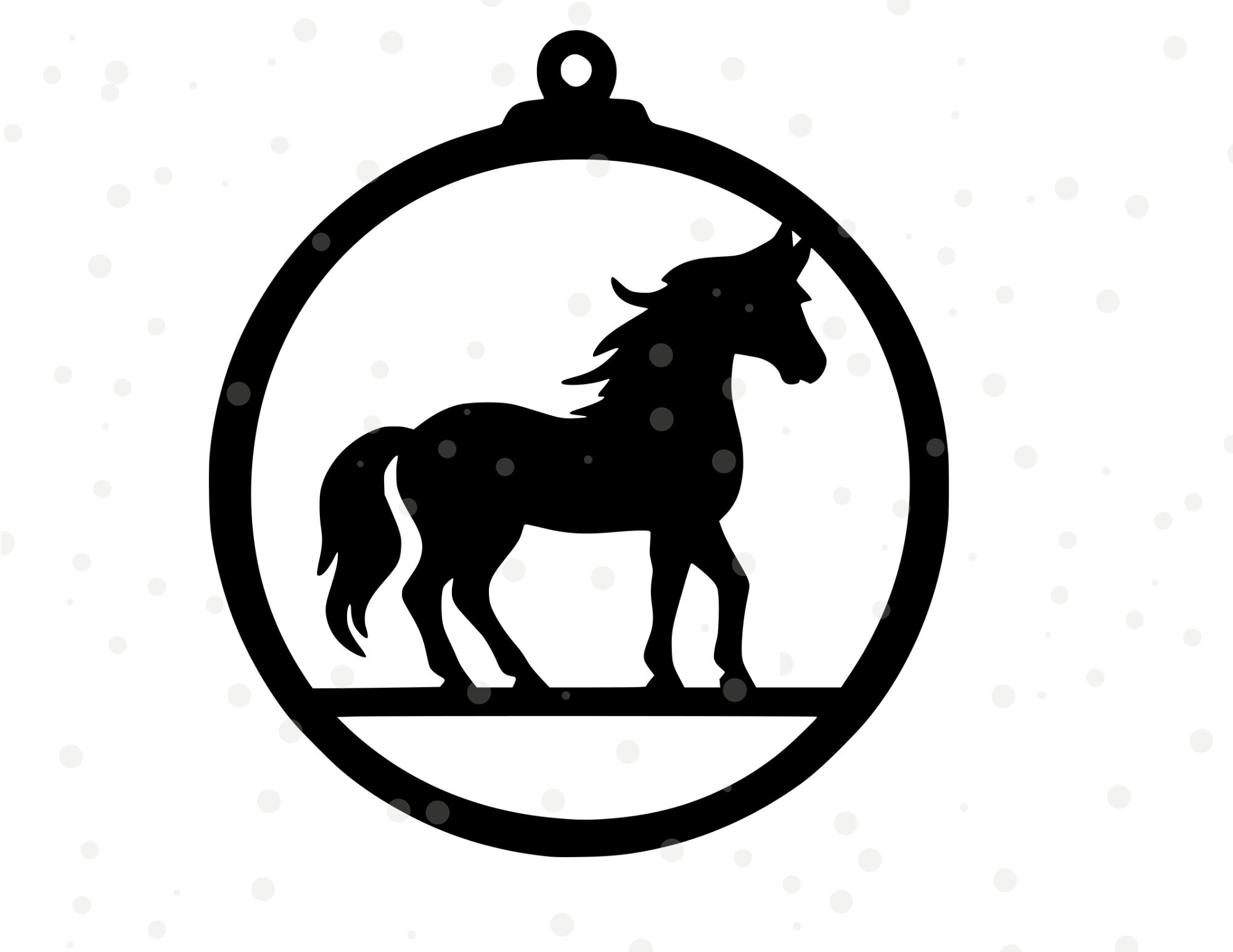 DIGITAL Round Horse Ornament Cut File SVG, Ornament Files