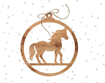 Digital Round Horse Ornament Cut File SVG