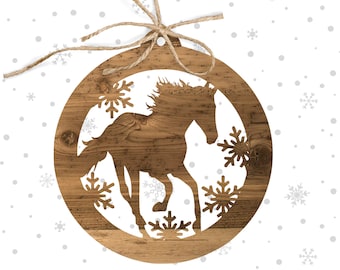 Digital Round Horse Ornament Cut File SVG