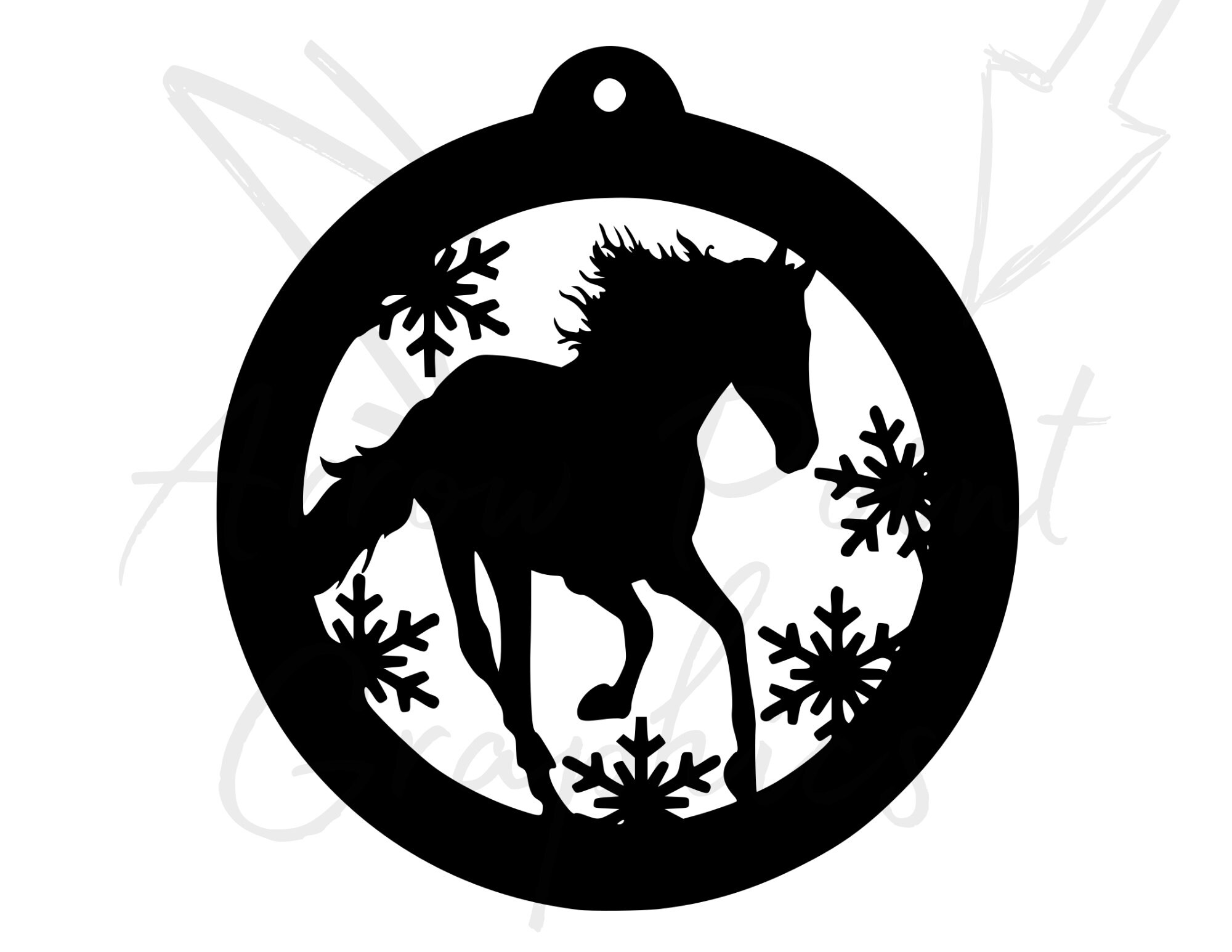 DIGITAL Round Horse Ornament Cut File SVG Ornament Etsy