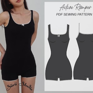 Active Romper Schnittmuster PDF | Sofortdownload | Drucken Sie zu Hause | Größe XS-XXL