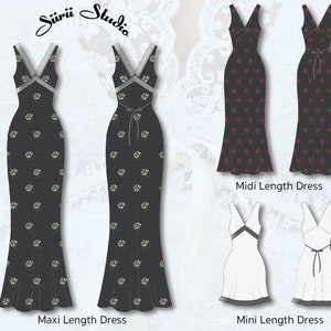V-neck Dress Sewing Pattern PDF | Instant Download | Print at Home ...