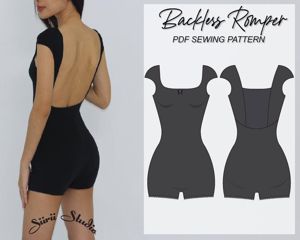 Backless Romper Sewing Pattern PDF | Instant Download | Print at Home ...