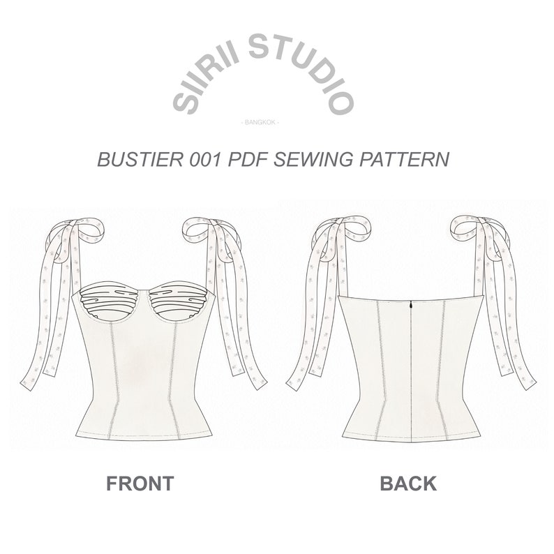 Bustier Top Sewing Pattern PDF Instant Download Print at Etsy