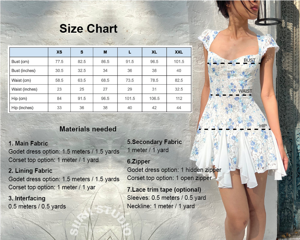 Godet Dress Sewing Pattern PDF Instant Download Print at - Etsy UK