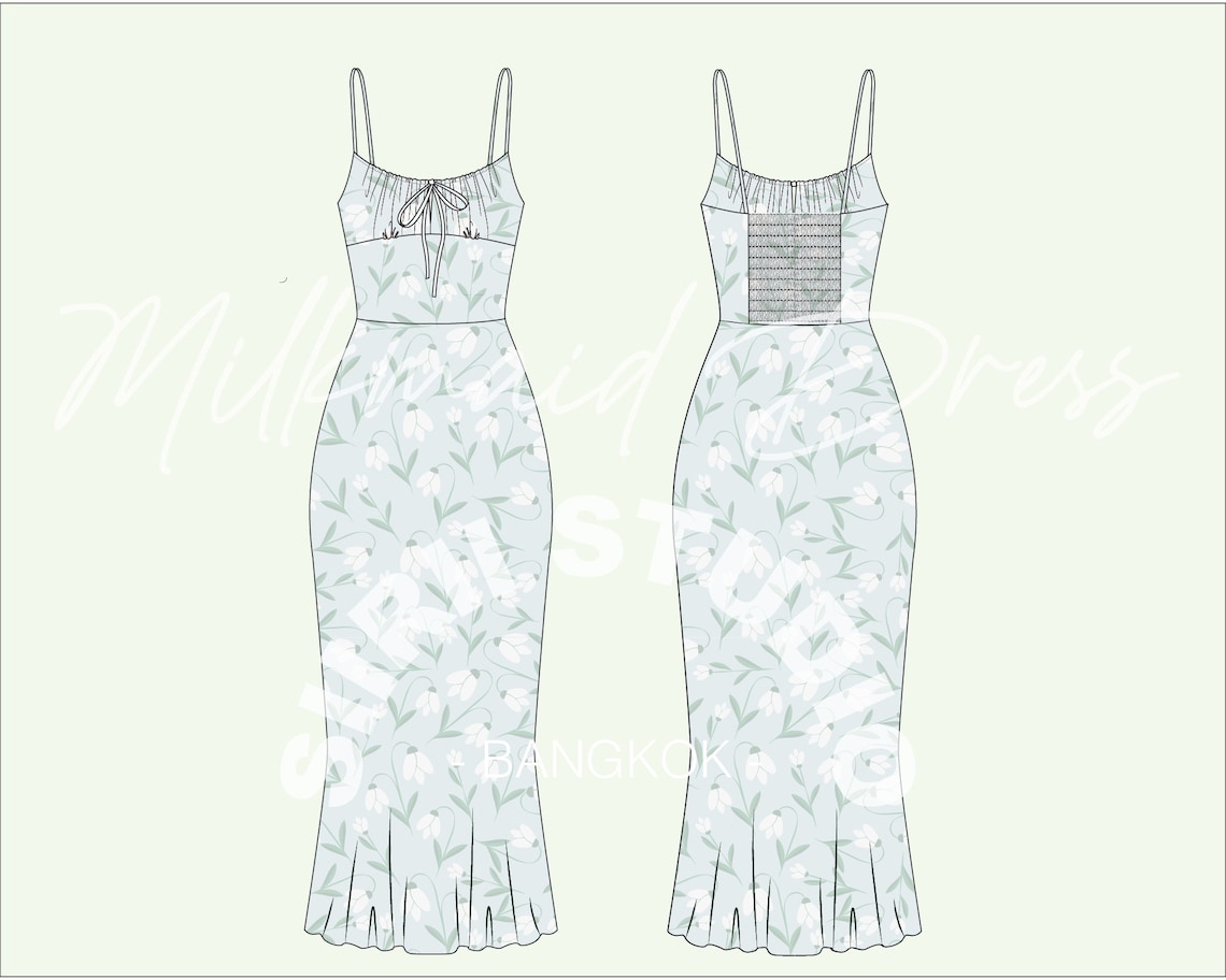 Milkmaid Dress Sewing Pattern PDF Instant Download Print Etsy Australia