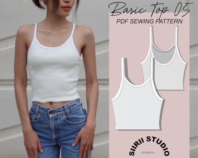 Basic Spaghetti Tank Top Sewing Pattern PDF Instant Download Etsy