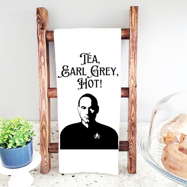 Star Trek Captain Picard Tea Earl Grey Hot Kitchen And Tea Towel