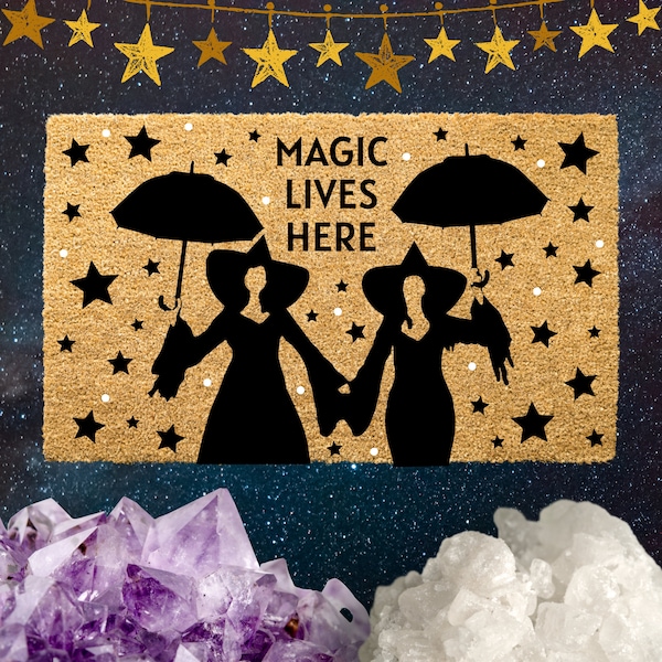 Magic Lives Here Practical Magic Witches Halloween Welcome Mat