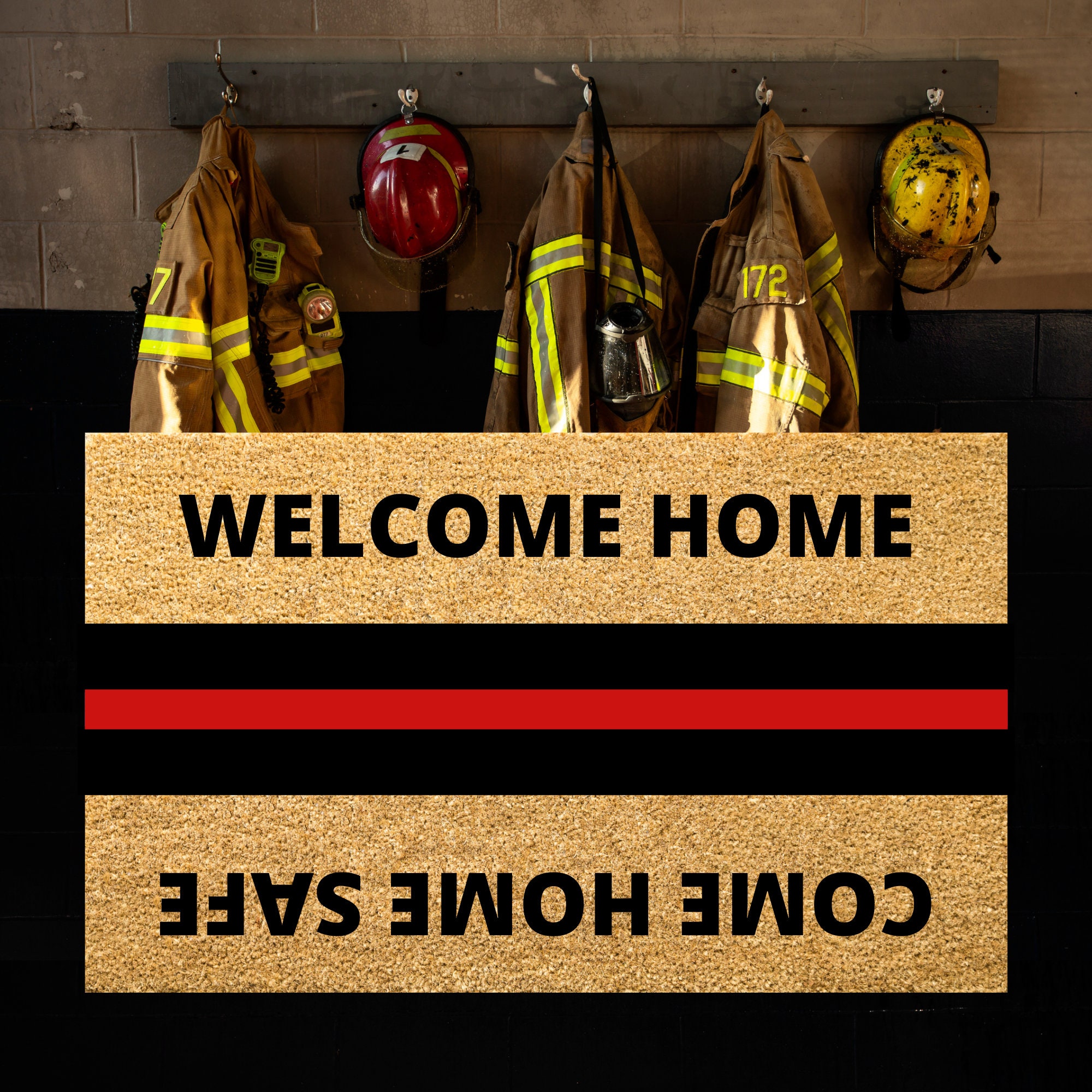 Firefighter Support Welcome Home Door Mat - 2' x 3