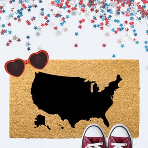 USA Landkarte Silhouette Willkommen Mat