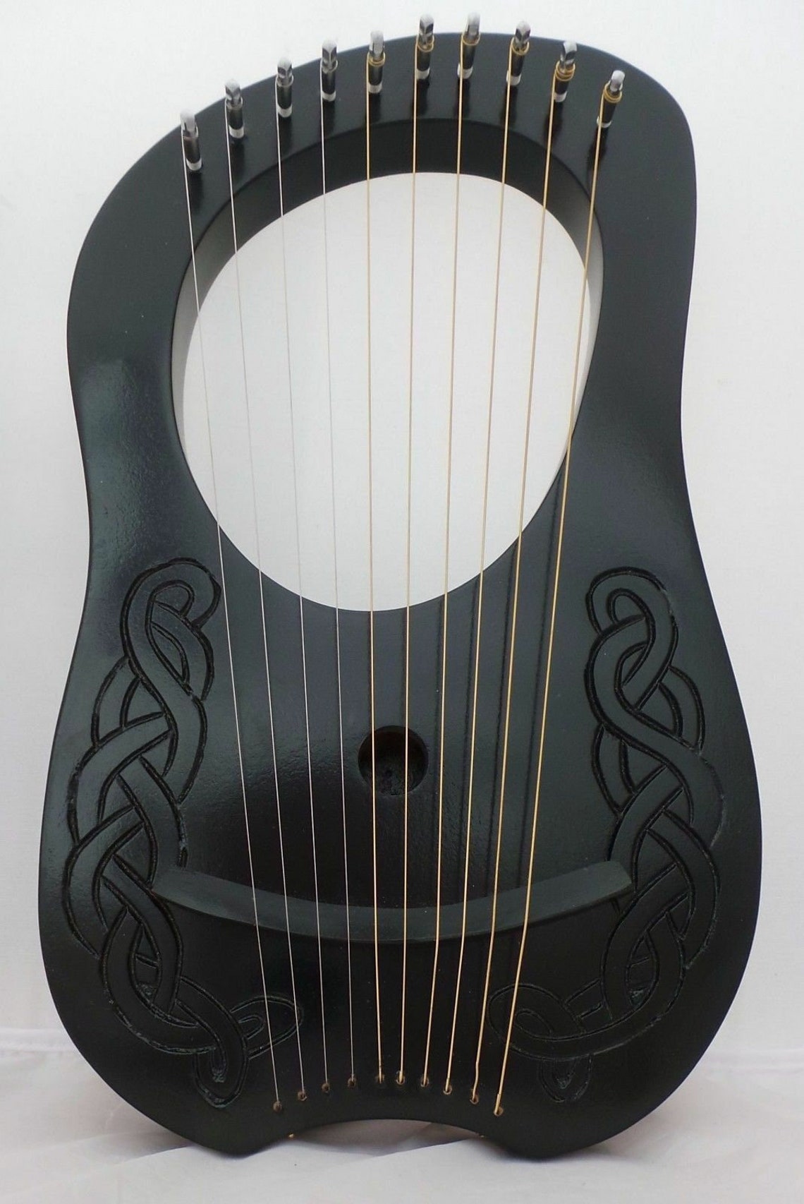 Black Celtic Lyre Harp 10 Metal Strings Rosewood Lyre Harp Etsy