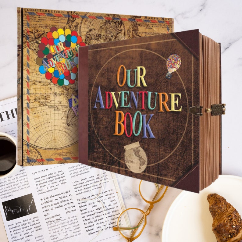 Our Adventure Book Retro Kraft Album 146 Page DIY Handmade scrapbook photo album. words