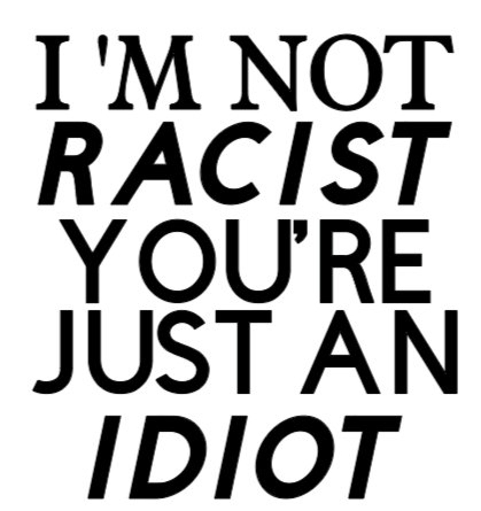 I'm not racist you're just an idiot | Etsy