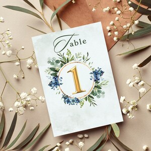 Carte de table mariage 1 à 9