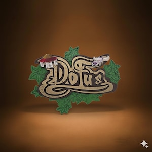 Logo Dofus Retro (1.29) wykonane z drewna 3D.