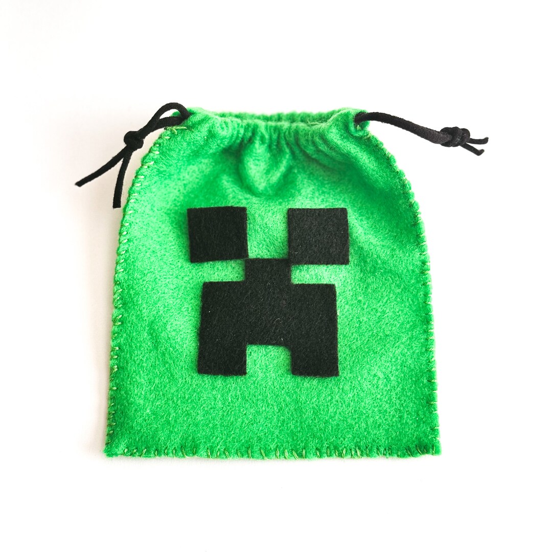 Mini Minecraft Creeper Drawstring Bag Etsy