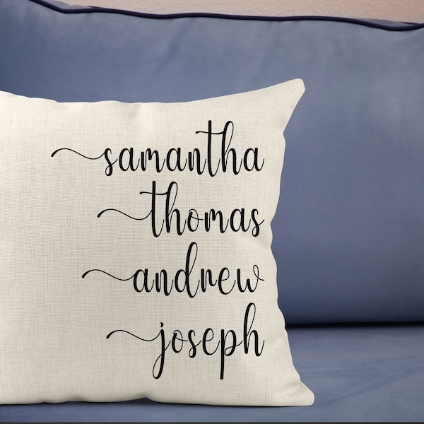 Personalized W/Names Housewarming Cover Gift, Custom Family Name Throw Pillow Case, Pillow Case W/ Name, Christmas Gifts, Gift for Mom