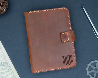 Leather Field Notes Cover, Personalized Handsewn travel wallet, Journal cover, Pocket Fields Note, Passport Cover