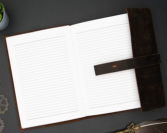 Personalized Leather Journal, Refillable A5 Journal Notebook Cover, Personalized Dairy Sketchbook