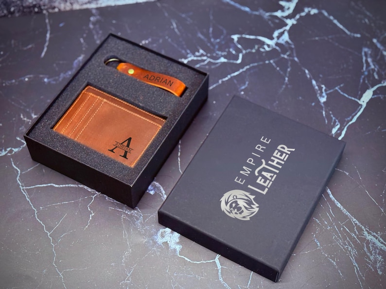 Personalized Slim Wallet, Fathers Day Gift, Minimalist Leather Card holder image 18