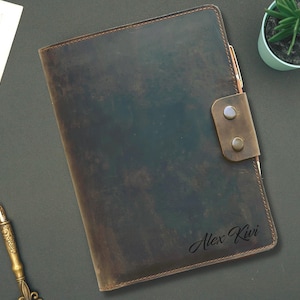 Personalized Refillable A5 Journal  Cover, Leather Dairy, Custom Journal, Client Gift