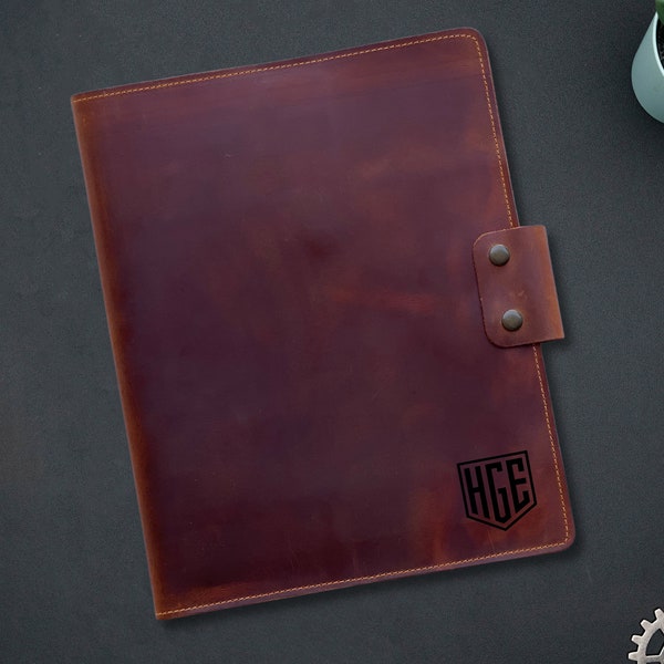 Personalized Leather Portfolio Etsy