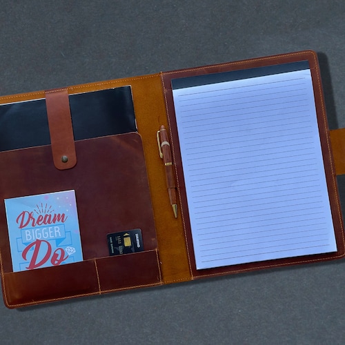 Leather Padfolio Legal Pad Portfolio for Clients Leather Etsy