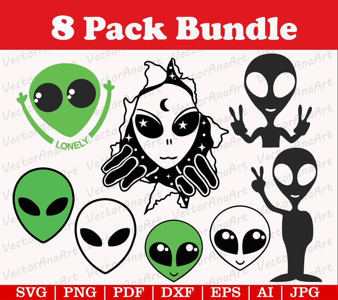Alien Svg Green Alien Cricut Cutting File Alien Clipart - Etsy