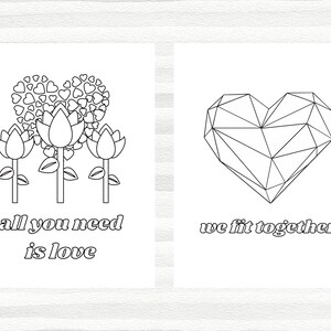 Happy Valentine&#39;s Day - Printable Coloring Pages - Kids Coloring Pages - Instant Download