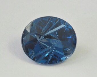 8.7 ct Oval London Blue Topaz 14X12 Fantasy Cut
