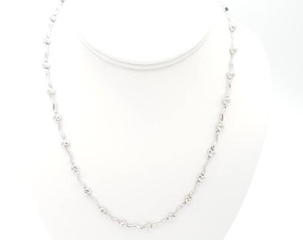 New Ideal Cut Diamond and Heart necklace in 14K White Gold