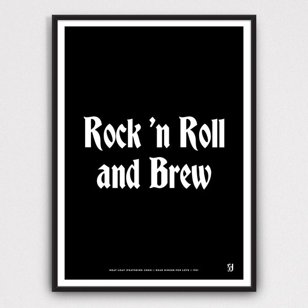 Meat Loaf Inspired Lyrics Print 1981 Dead Ringer for Love Lyrics Music Poster Gig Poster A5 A4  A3  A2 Unframed Rock 'n Roll and Brew