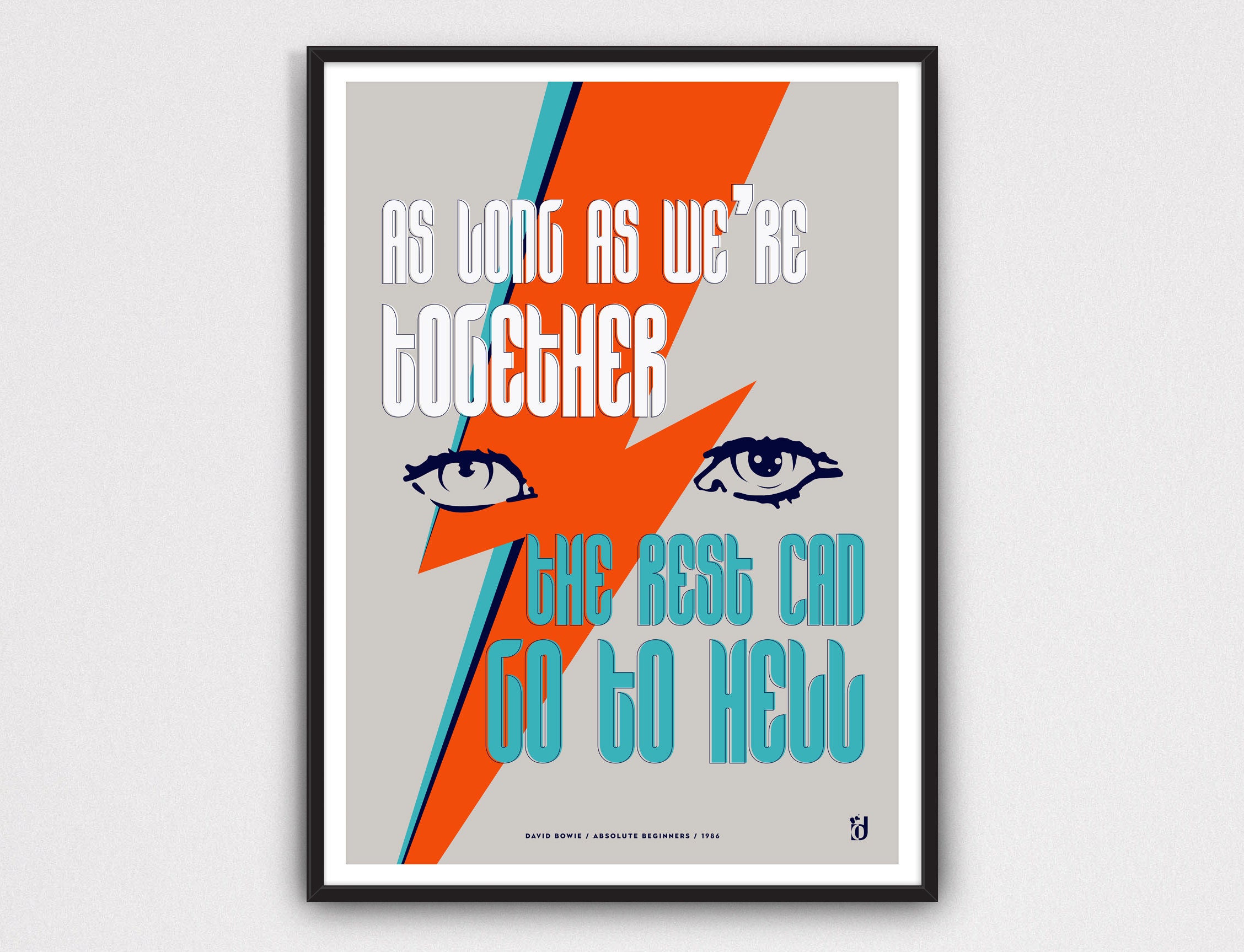 David Bowie Song Lyrics Print absolute Beginners photo