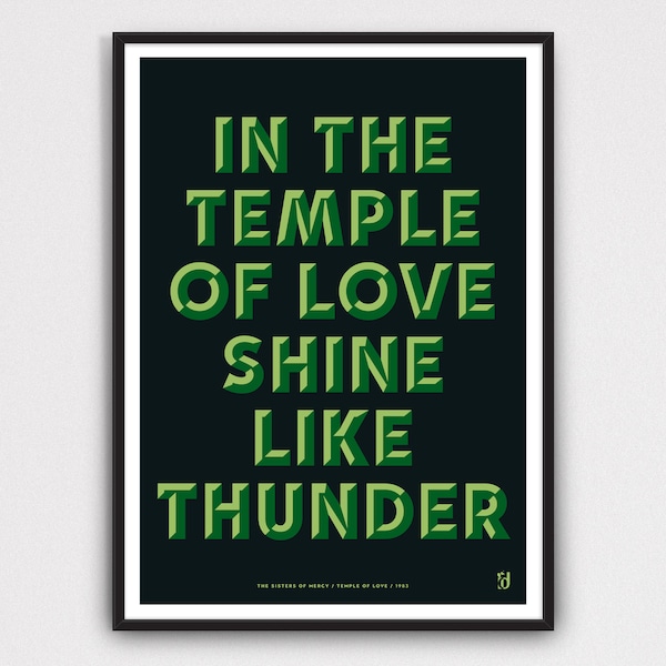 The Sisters of Mercy | Wall Art Print | Goth Print | Gig Music Poster | Song Lyrics Print | A5 A4  A3  A2 | Unframed | 1983 | Temple of Love