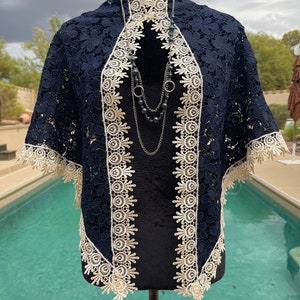 Women Cape - Shawl Wrap - Party Dress Up - Navy Blue Shawl - Shawls And  Wraps - Shawl For Dress - Bolero - Women Shoulder Cape - Poncho