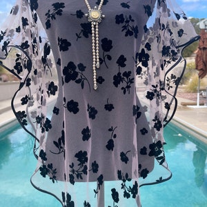 Designer Tulle Cape - Event Capelet - Elegant  Cape -  Cover Up - Embroidered Tulle cape - Floral Bolero - Shawl For Dress - Beach Cover Up
