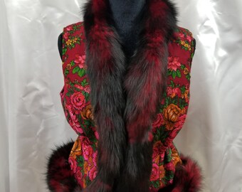 red fur vest