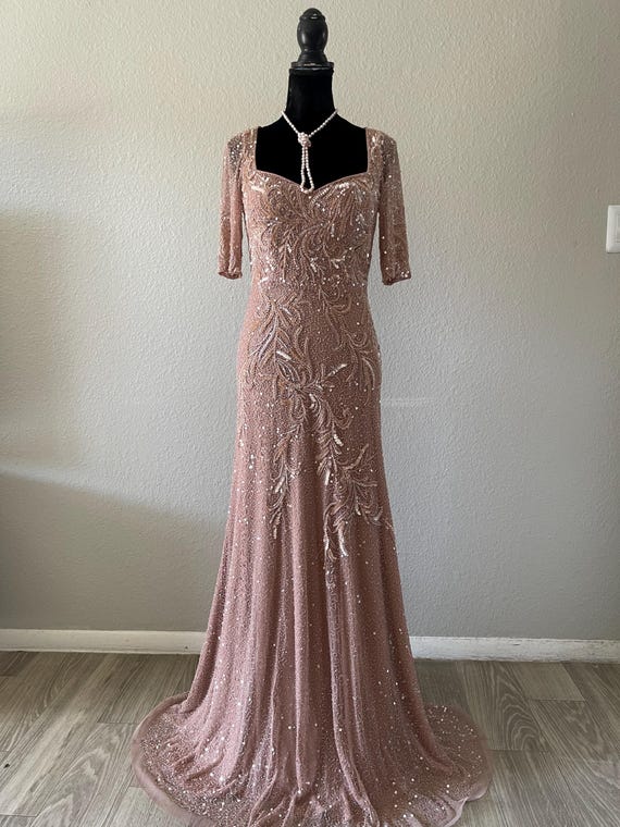 peacock green colour dress Long sleeves lace appliqués velvet peacock green prom dresses removabl –  Anna's Couture Dresses