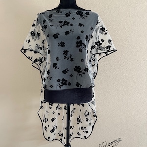 Designer Wedding  Capelet - Elegant  Cape -  Cover Up - Embroidered Tulle Floral Bolero - Shawl For Dress - Beach Cover Up - Fairy Cloak