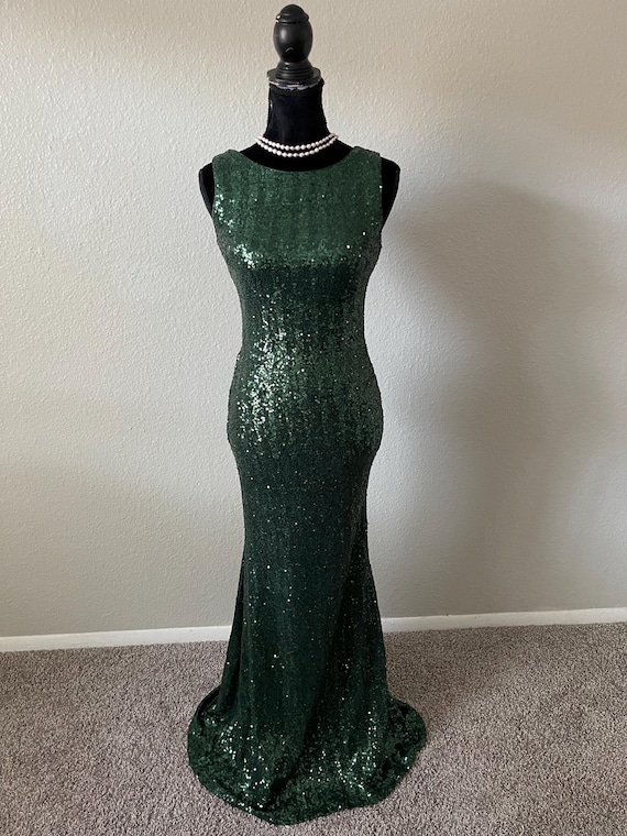 Embroidered Emerald Green Long Dress - Elegant Evening Gown Dress