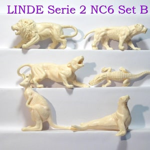 Beeldjes wilde dieren LINDE Miniatures NC6 setB jaren 60