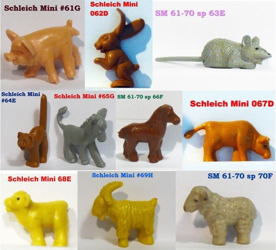Schleich Mini animaux Mini Tiere Complete Set 61-70 P Animaux de