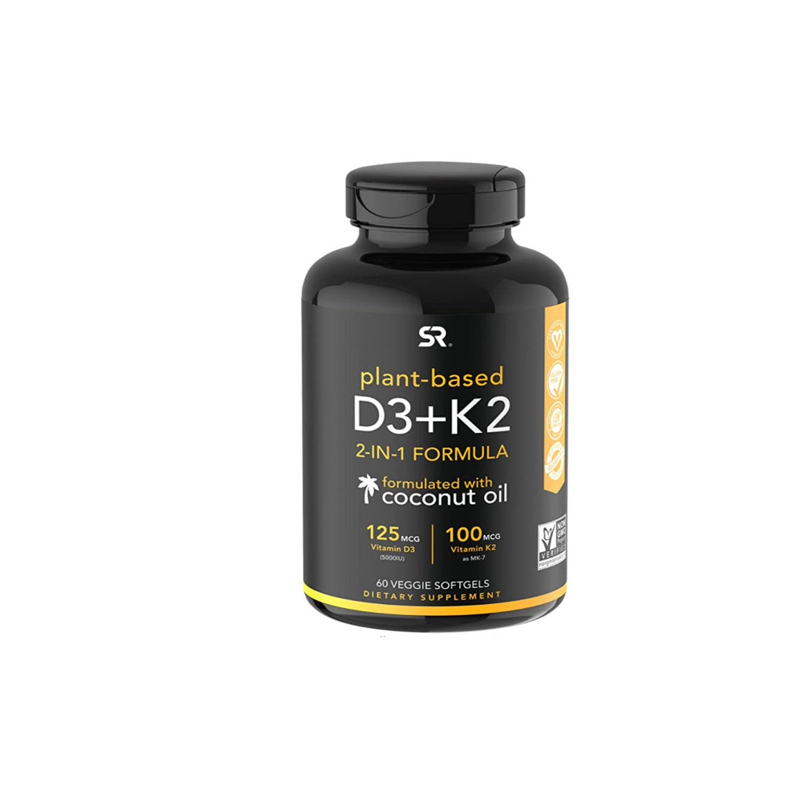 Vitamin D3 K2 with Organic Virgin Coconut Oil 30 Count Etsy