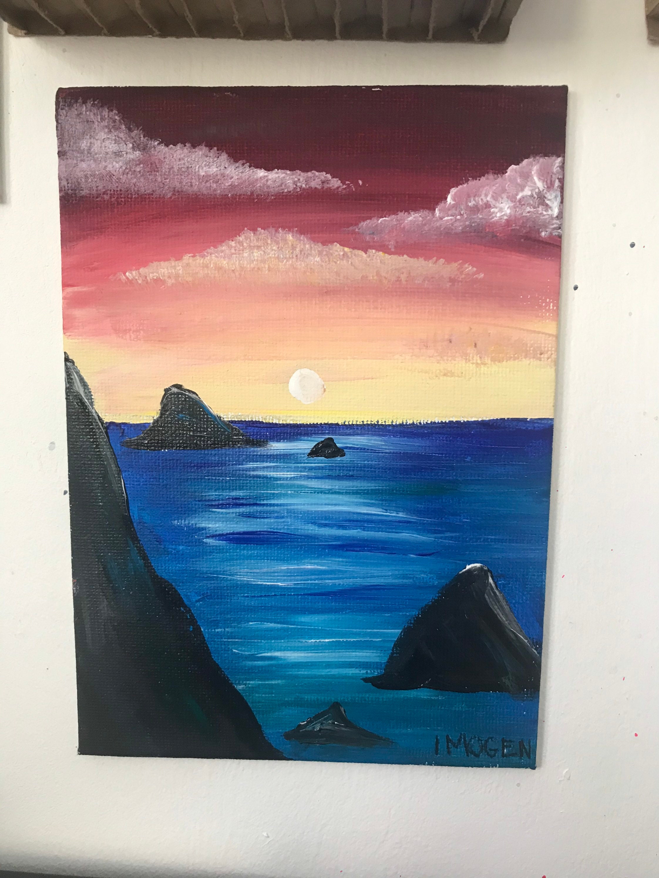 Small Sunsets Canvas Bored Painting Etsy UK