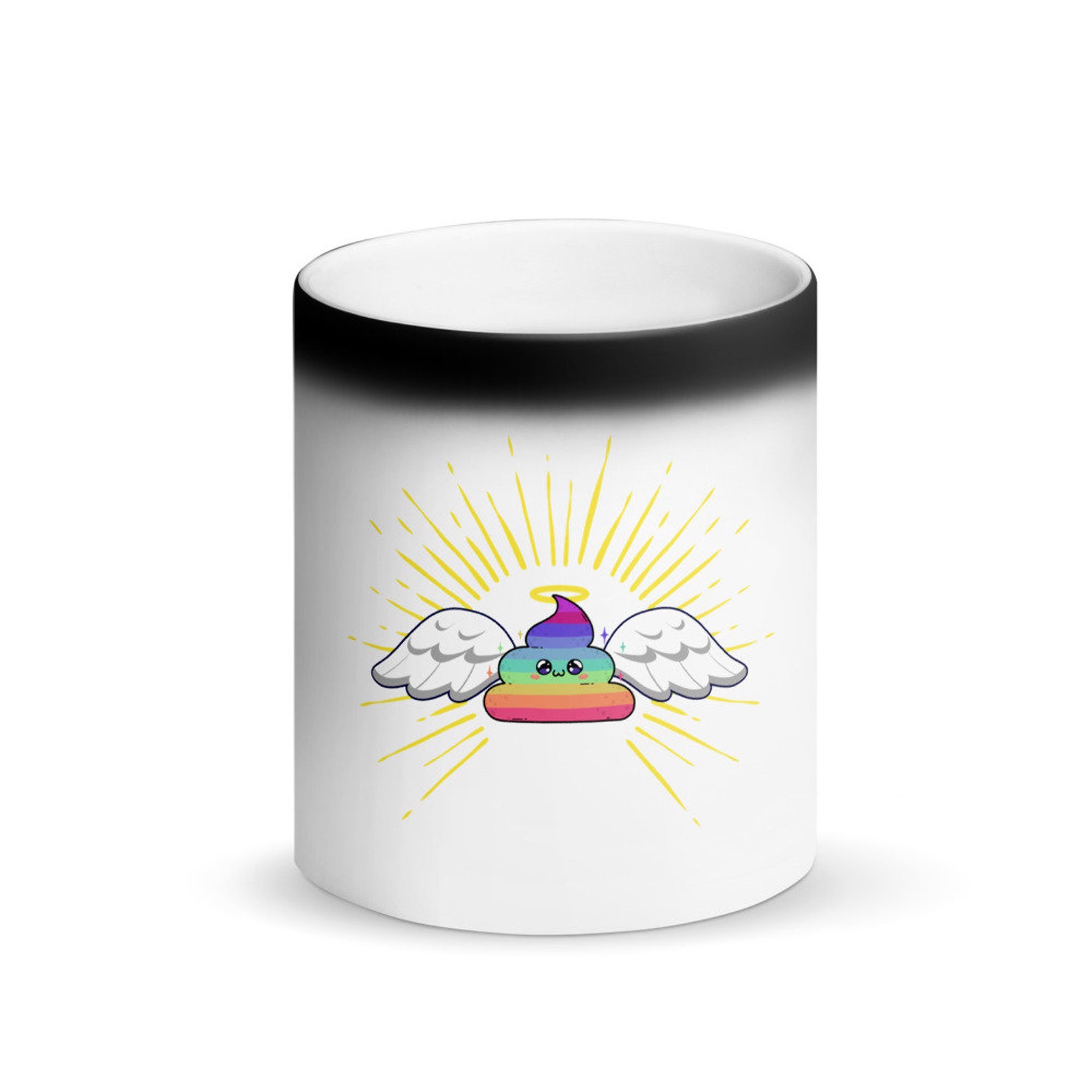 Matte Black Magic Mug / Tea / Coffee / Cups / Handmade / Love Etsy UK