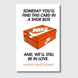 Printable Sneaker Birthday Card, Digital Card, ecard, instant download