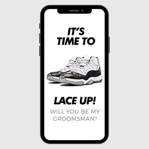 Carta di proposta textable Groomsman, carta digitale Sneaker, download istantaneo
