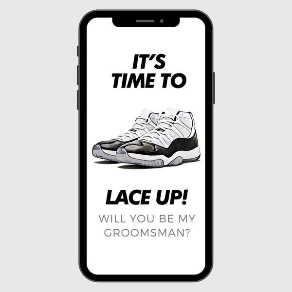 Textable Groomsman Proposal Card, Sneaker Digital Card, Instant Download